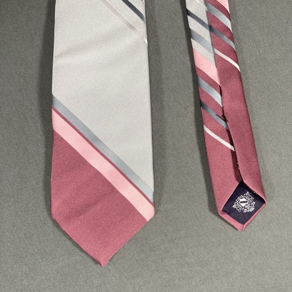 Oleg Cassini Neck Tie Mens 3" Striped Business Law Gray - Picture 1 of 6